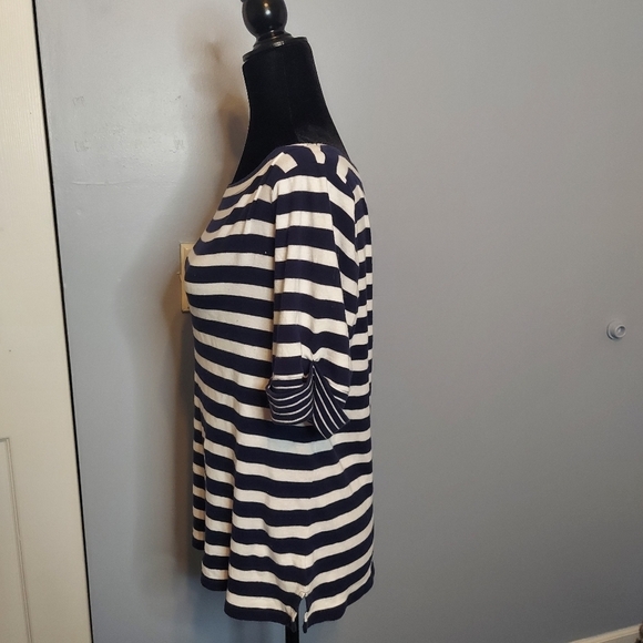 Lauren Ralph Lauren Striped Quarter Length Shirt Size XL Juniors - Picture 6 of 7